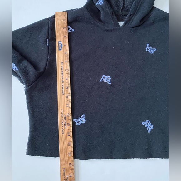 Cali 1850 Los Angeles Cropped Hoodie Sweatshirt and skirt Butterfly embroidery - Picture 5 of 14